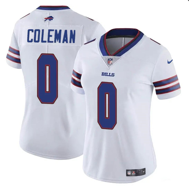 Women's Buffalo Bills #0 Keon Coleman White Vapor Football Stitched Jersey(Run Small)